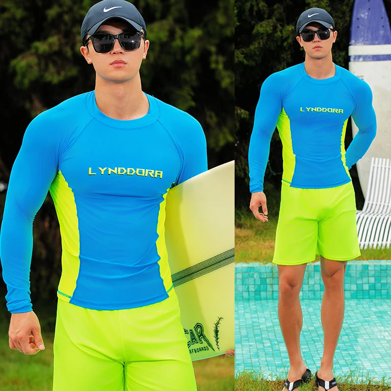 

JCZWO UV Protection Lycra Rashguard Men Long Sleeve Swimsuit Swim Rash Guard Quick Dry Surf Driving T Shirt For New Swimming