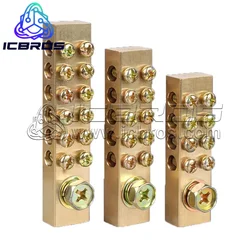 Zero 12x18 Copper Double Row GroundinG Wire Bar, Distribution Box Block, Machine Room Wiring Terminal Block 12*18 12X18MM