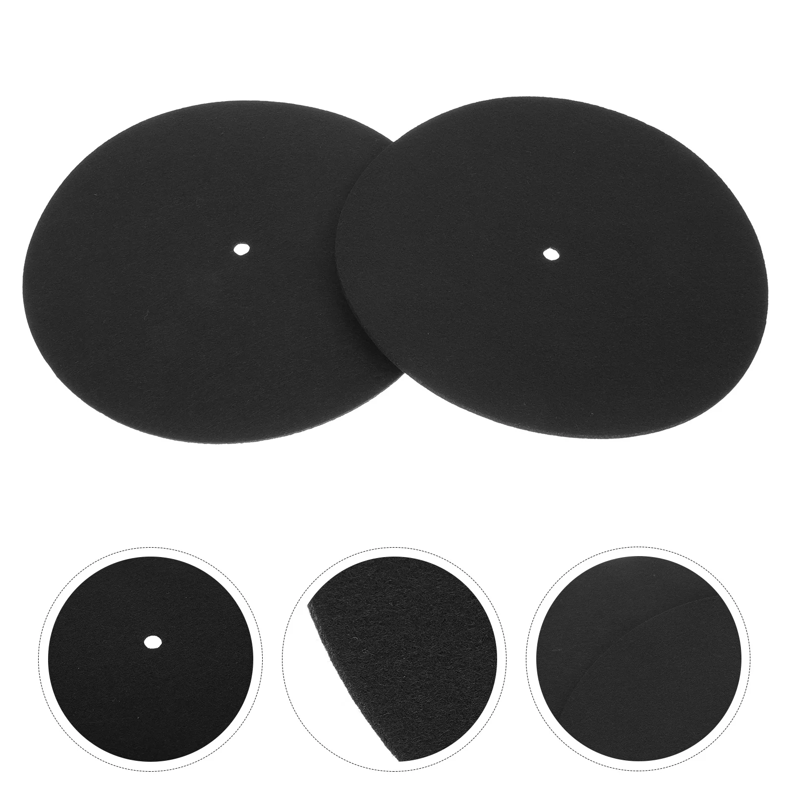 

2pcs Thick Felt Vinyl Record Protective Pad Turntable Mat For Home Use Record Player Accessories Disc Protection Mat