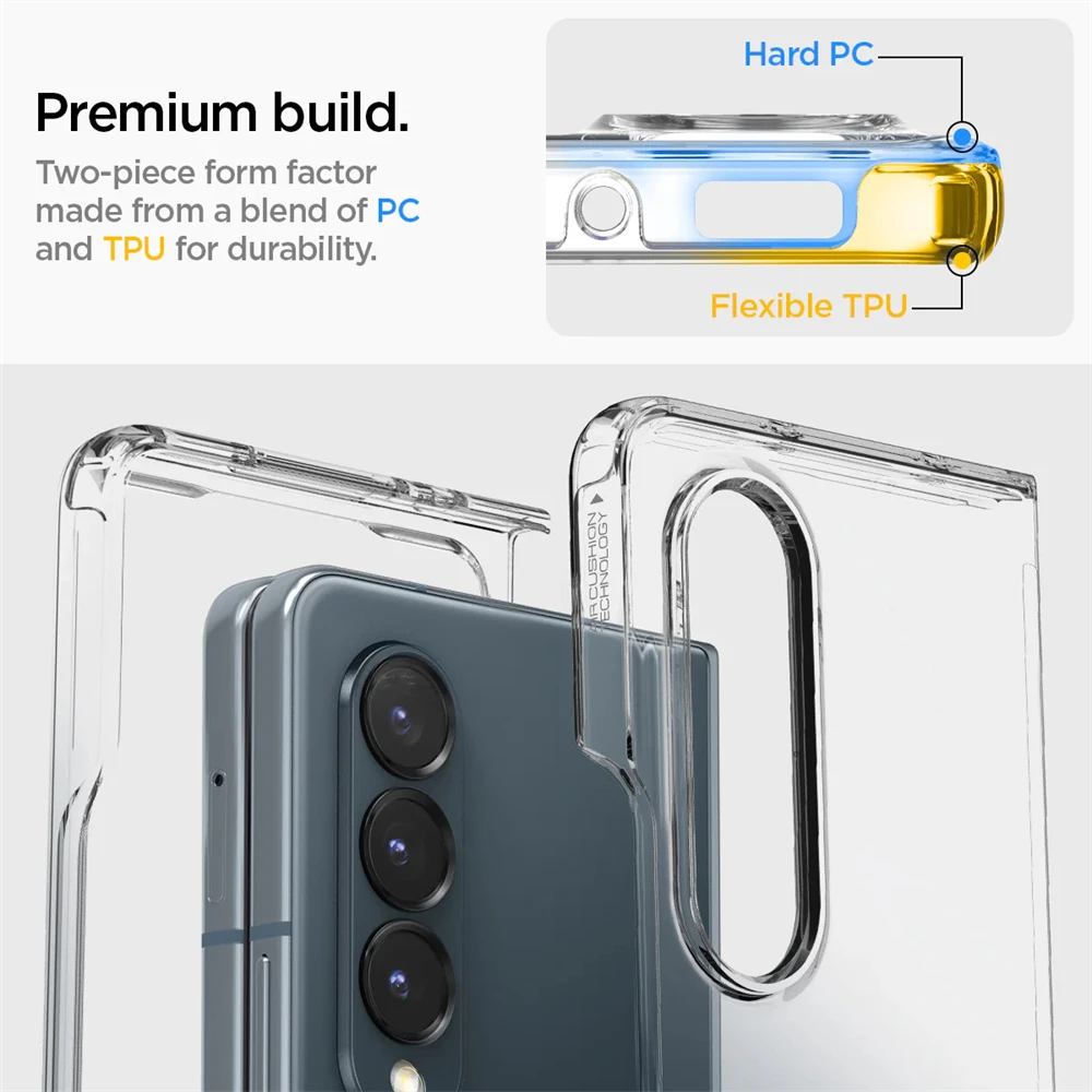 Etui Spigen Ultra Hybrid Pro MagFit Anti-Yellowing do Samsung Galaxy Z Fold 7 6 5 Przezroczysta, odporna na wstrząsy osłona Z Fold7 Fold6 — zdjęcie produktu 4