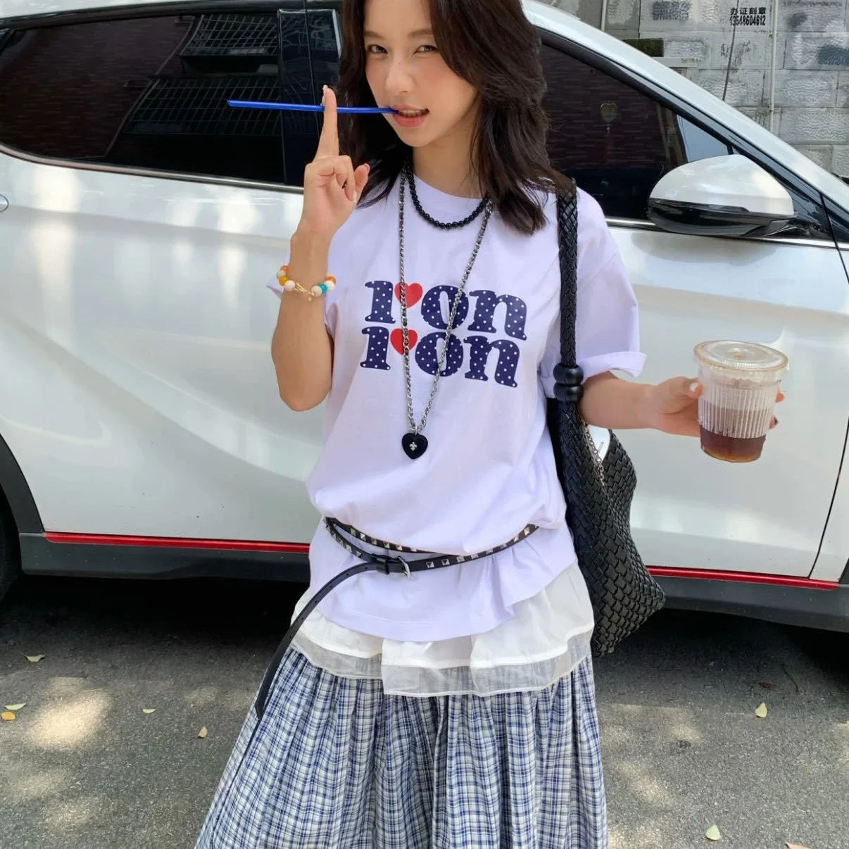 

Casual Sle Polka Dot Letter Heart Print ort Sve Loose Fit Versatile Cotton T-irt Women's Summer Sweat Absorbent roun...