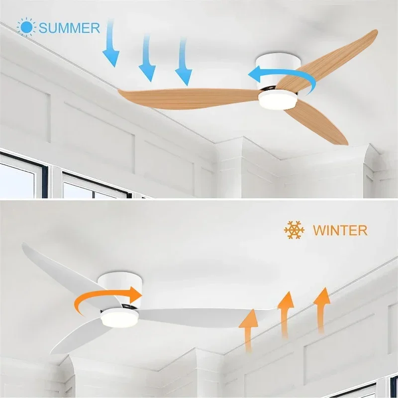 46 52 Inch LED Pendant Light, Bedroom, Dining Room, Living Room, Intelligent Remote Control Dimming Fan, Nordic Style 96-220V