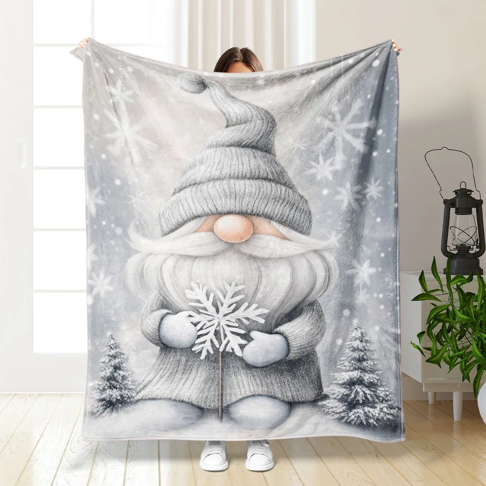 Christmas Gray Dwarf Flannel Blanket - Warm Soft | All-Season Sofa/Bed/Office/Travel | Ideal Gift Blanket
