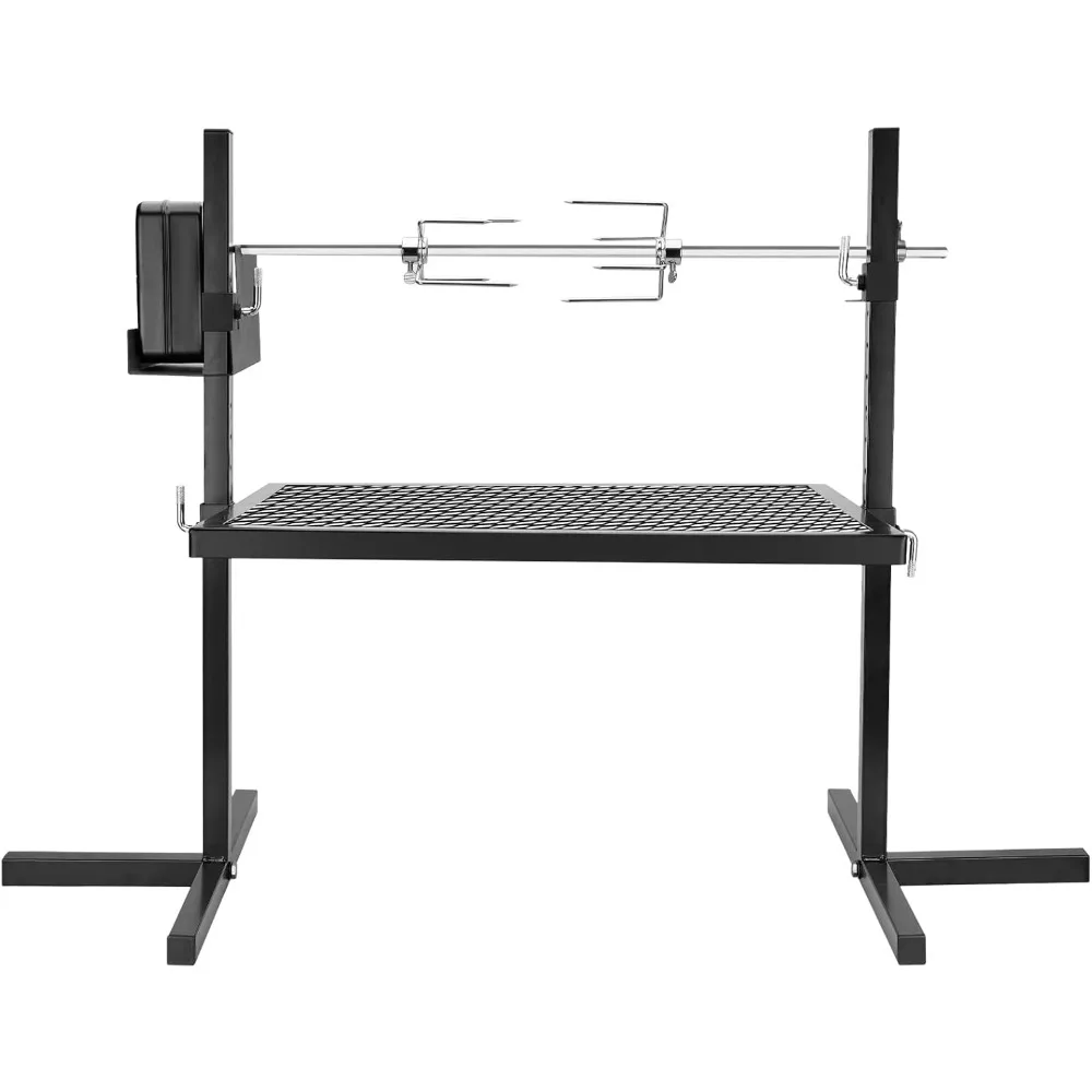 

Adjustable Outdoor Camping Rotisserie Grill System and Spit Kit with Portable DC 3V Motor and 29 Inch Hexagon Spit Rod