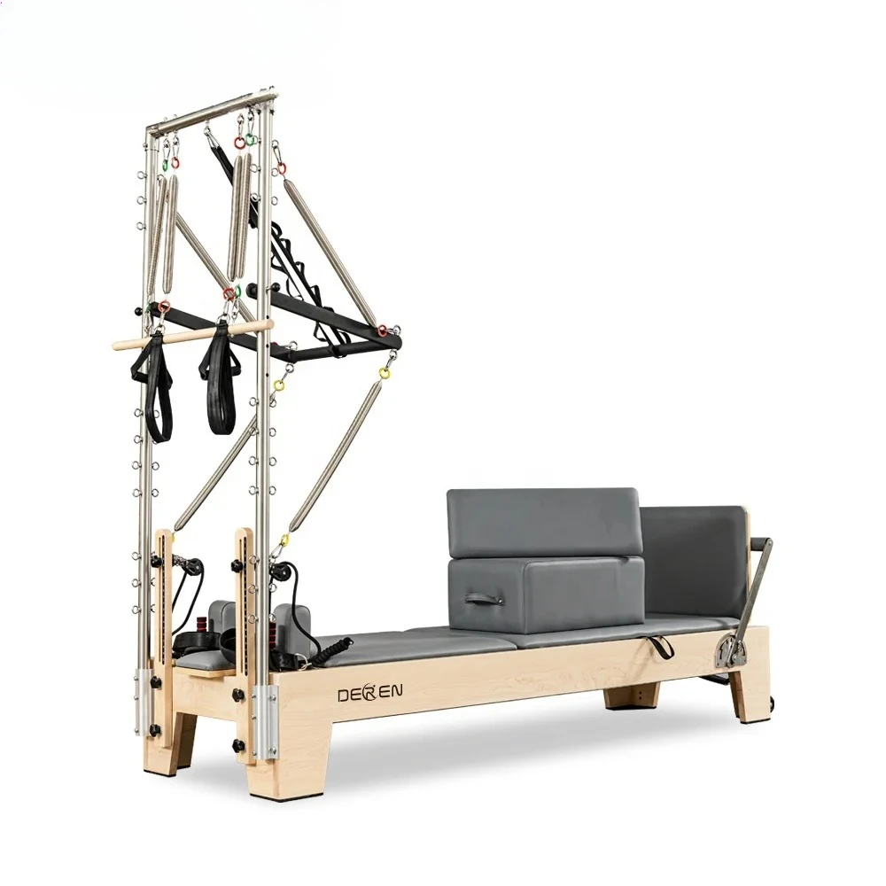 

Deren DEREN Workout Indoor Reformer Yoga Pilates Machine Oak Wood Pilates Reformer With Tower Half Trapeze Table