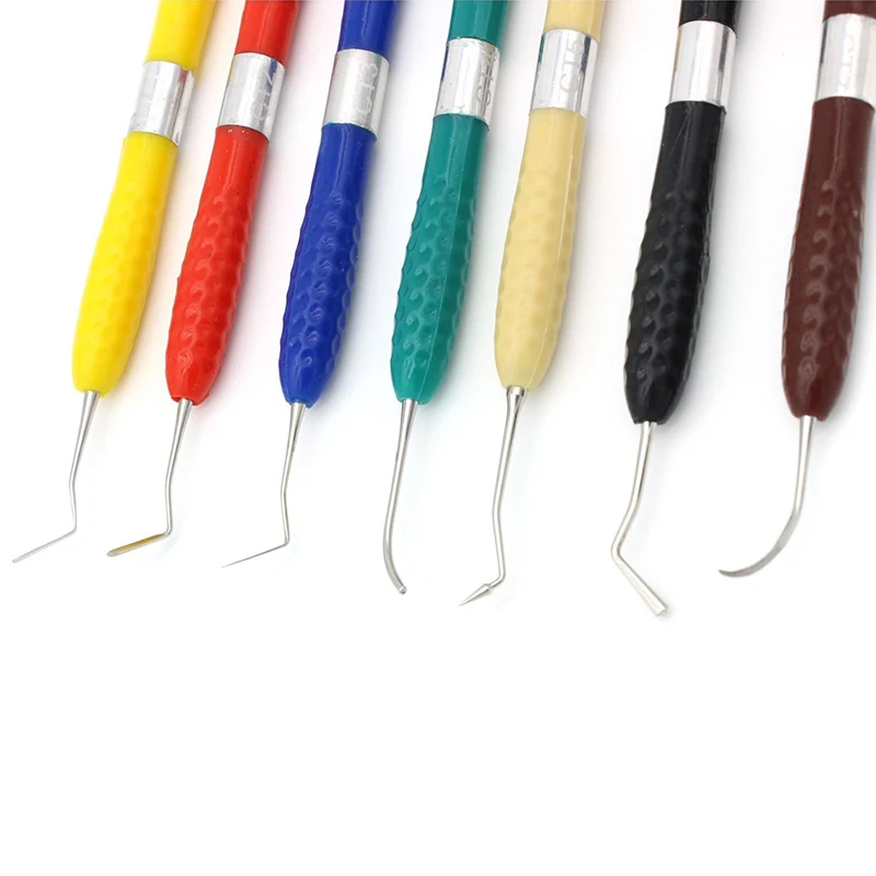VVDental Dental Resin Filled Restorative Instrument Filler Aesthetic Restoration Knife Silicone Handle Dentistry Tools 1/7Pcs