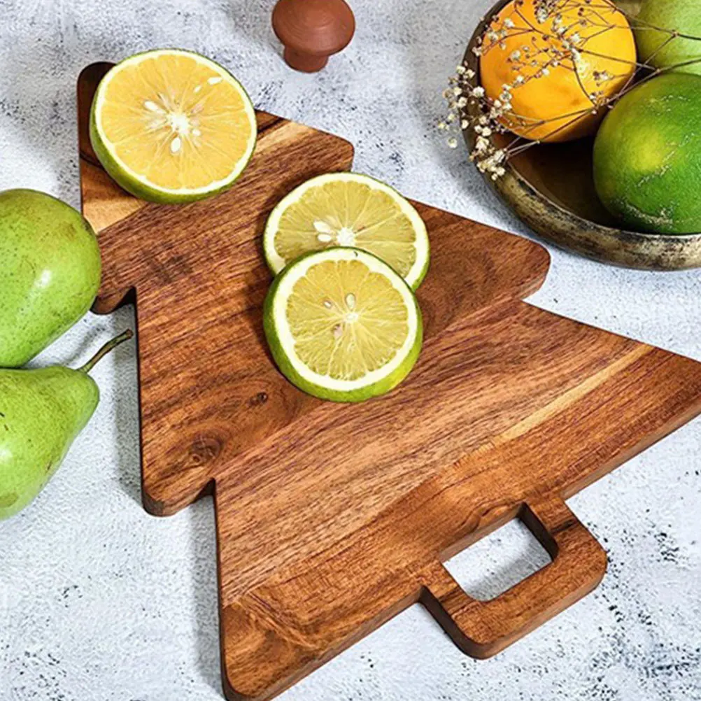 

Christmas Tree Snack Board Wood Kitchen Utensil for Serving Cheese Charcuterie Pizza Desserts Fruits At Holiday Gatherings