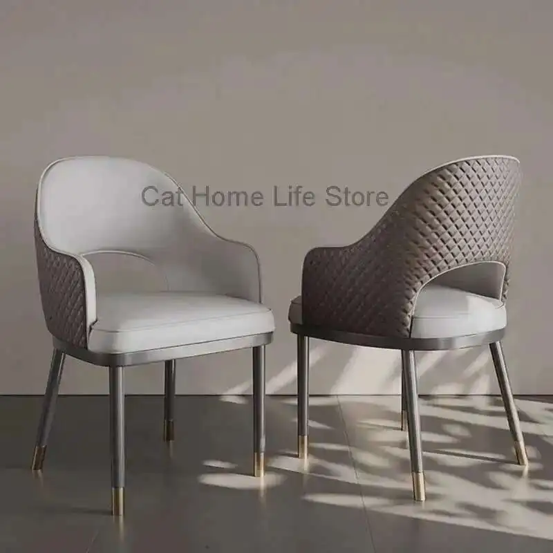 

Modern Minimalist Dining Chair Leather Design Backrest Dining Chairs Light Luxury Minimalist Restaurant Sillas Home Furniture