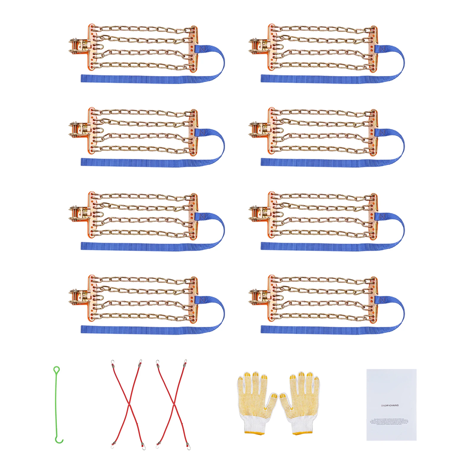 

SucceBuy 8 шт. снежные цепи, тяговые колесные цепи для шин шириной 9,2-11,2 дюйма, аварийные шиновые цепи для пикапов, внедорожников, грузовиков
