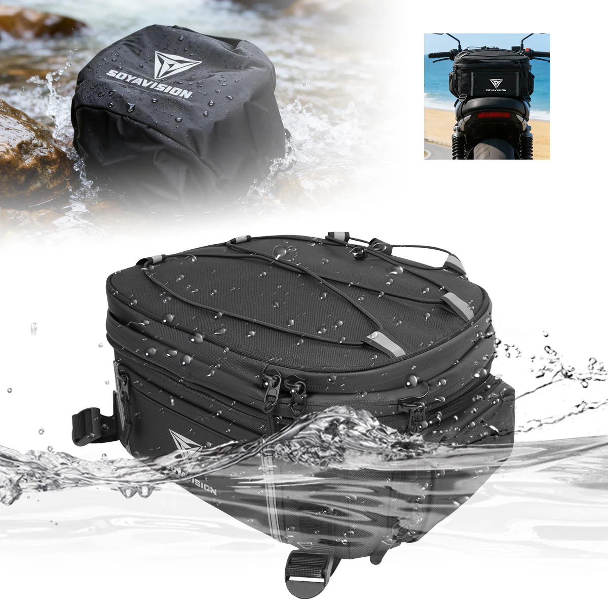 

Мотоциклетная сумка на хвост, черная водонепроницаемая дорожная сумка для багажа на заднее сиденье для BMW R1300GS R1300 R 1300 GS 2023-2025