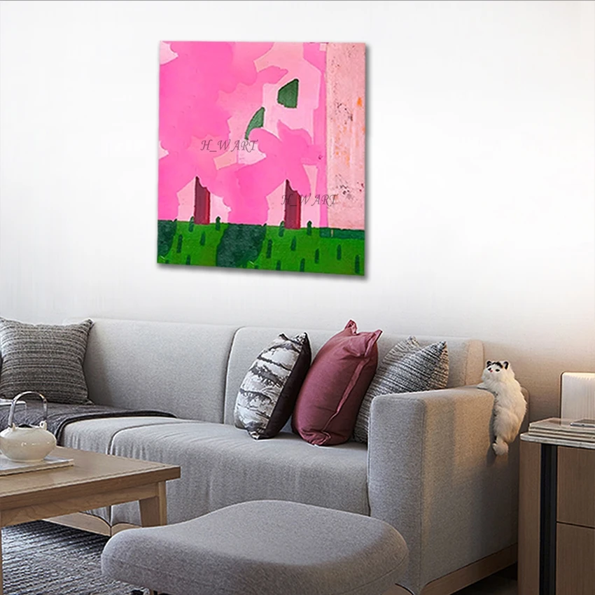 

Pink Acrylic Design Art Wall, Frameless, Home Decoration Items, Canvas Handmade Oil Paintings, Idea Textured Abstract Picture