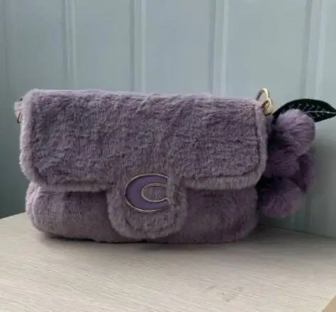 Korean Chic Sweet Y2k Aesthetic Shoulder Bags All Match Fluffy Solid Women's Underarm Bag Elegant Office Lady Handbag Crossbody