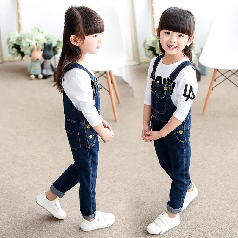 Teen Girls Boys Denim Bib Overalls Children Fashion Kids Suspenders trousers Kids Clothing High quality Kids wear Clothes Gifts