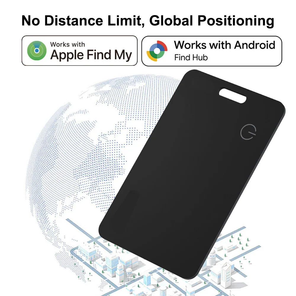 Wallet Tracker Card Slim 0.17cm Compatible with Apple Find My (iOS)& Google Find Hub (Android) Bluetooth Locator Item Finder
