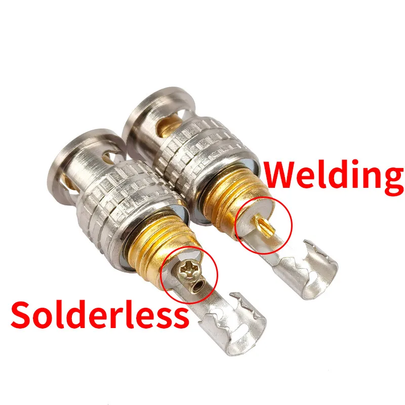 5Pcs BNC Solderless Connector Q9 HD Video Oscilloscope Male Plug Welding Free 75-5 Ohm Monitoring Weldings Cable Connectors