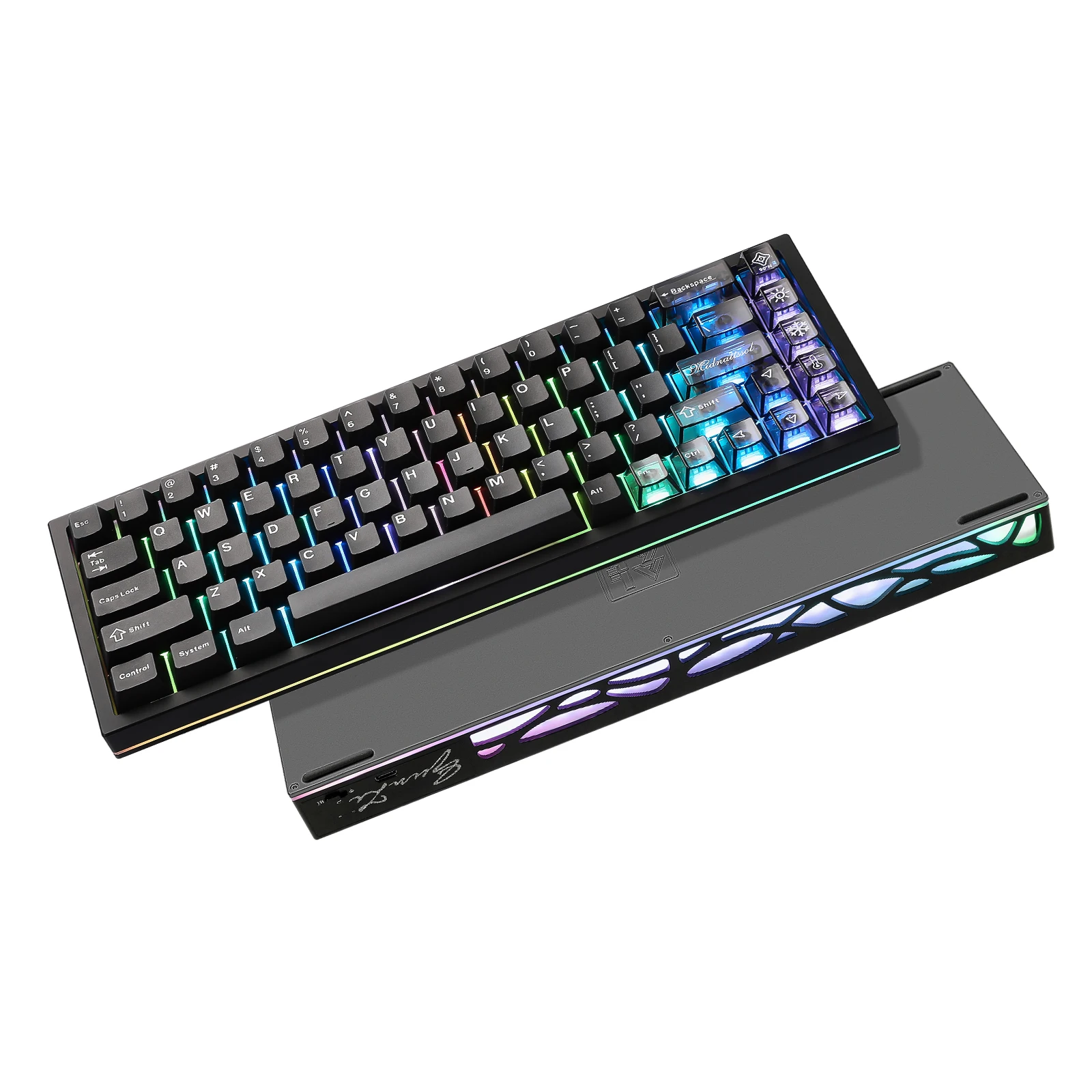 

YUNZII AL65 QMK/VIA Aluminum Mechanical Keyboard, Custom RGB Wireless Gaming Keyboard, Hollow Design Gasket Hot Swap Keyboard