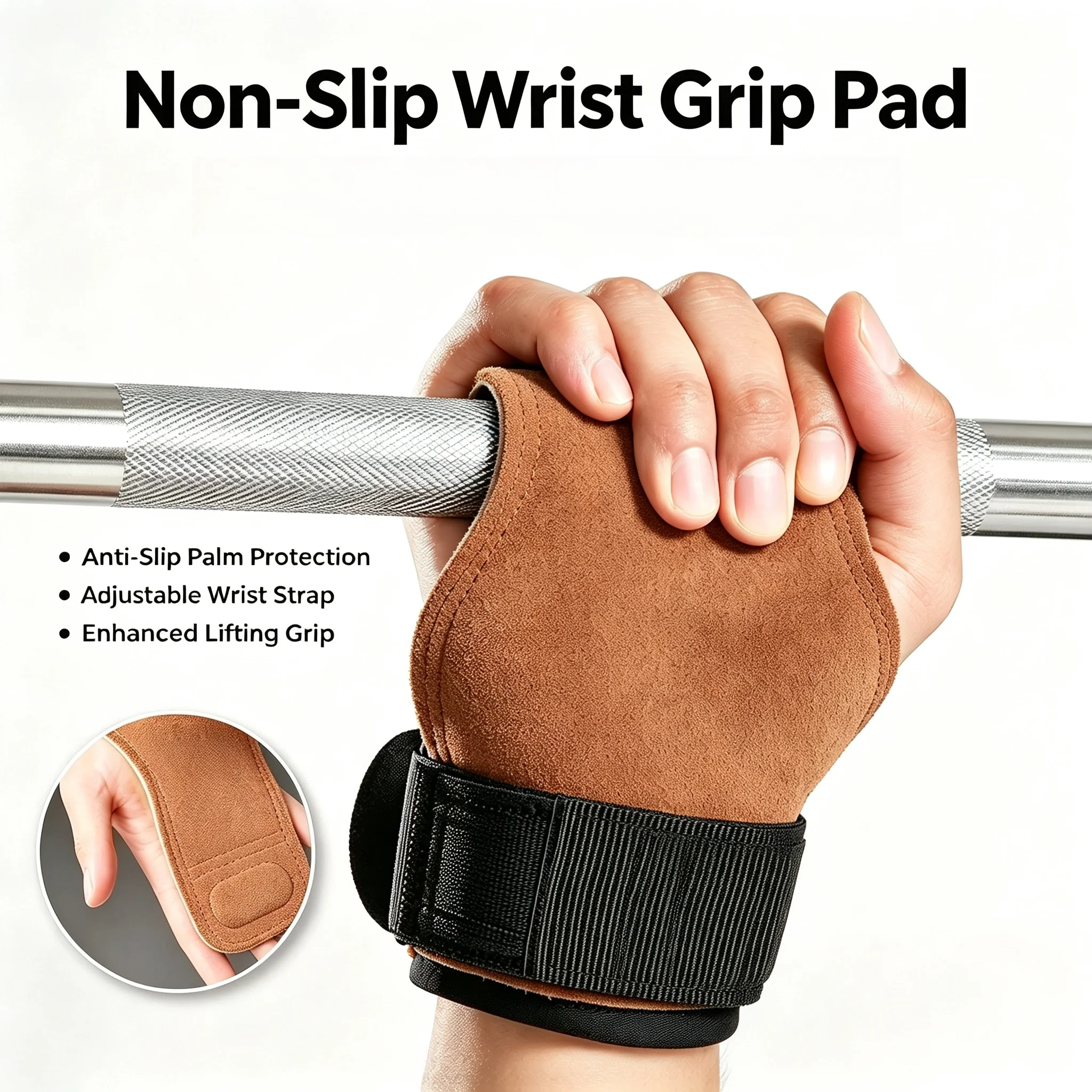 Wrist Wraps Weightlifting Support - Pas do pomocy przy podciąganiu, uchwyt