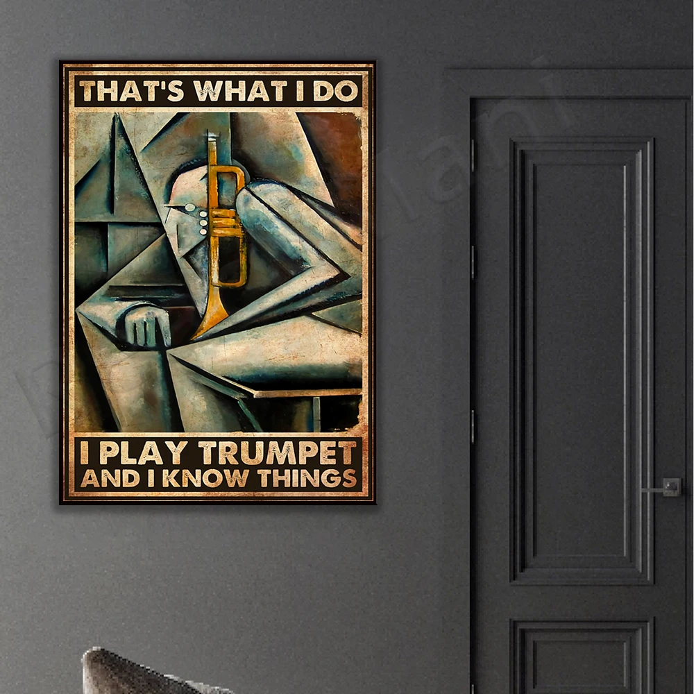 This Is What I Do I Play Trumpet, Things I Know Poster, Trumpet Poster Watercolor, Jazz Wall Poster, Musician Gift