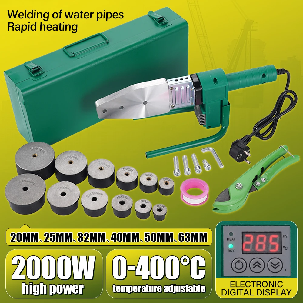 

2000W Pipe Welding Machine Digital Display Plastic Hot Melt Machine Constant Temperature Heating Water Electricity Engineering