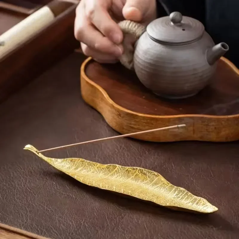 Incense Holder Ash Catcher Long Leafs Censer Meditation Home Decor Accessories