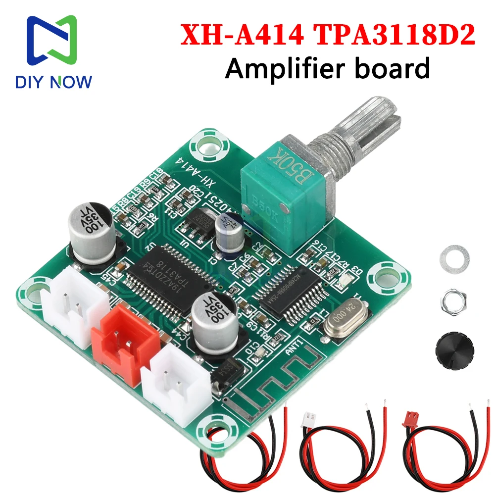 XH-A414 DC12-24V 5.0 Bluetooth digital amplifier board 50W+50W onboard TPA3118D2 amplifier chip 50K dual potentiometer