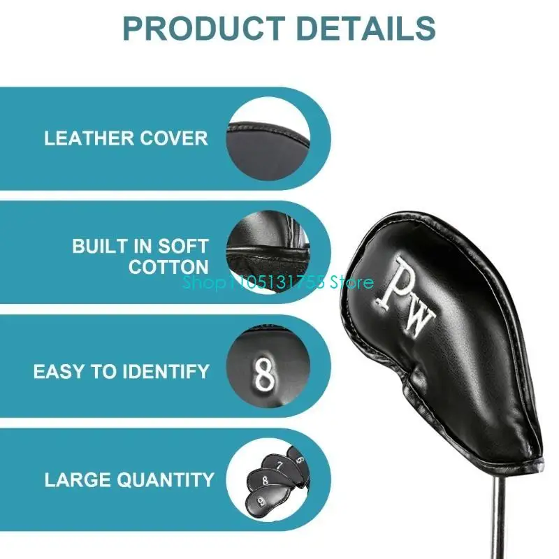 12 قطعة غطاء رأس جولف PU غطاء نادي جولف غطاء رأس حديد غطاء رأس نادي جولف #3