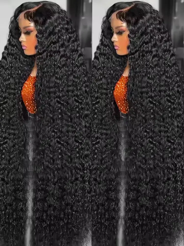 42 Inch 250% Density Deep Wave 13x6 HD Lace Front Human Hair Wig 5x5 Gluless Deep Wave Human Hair Wig PrePlucked With Baby Hair