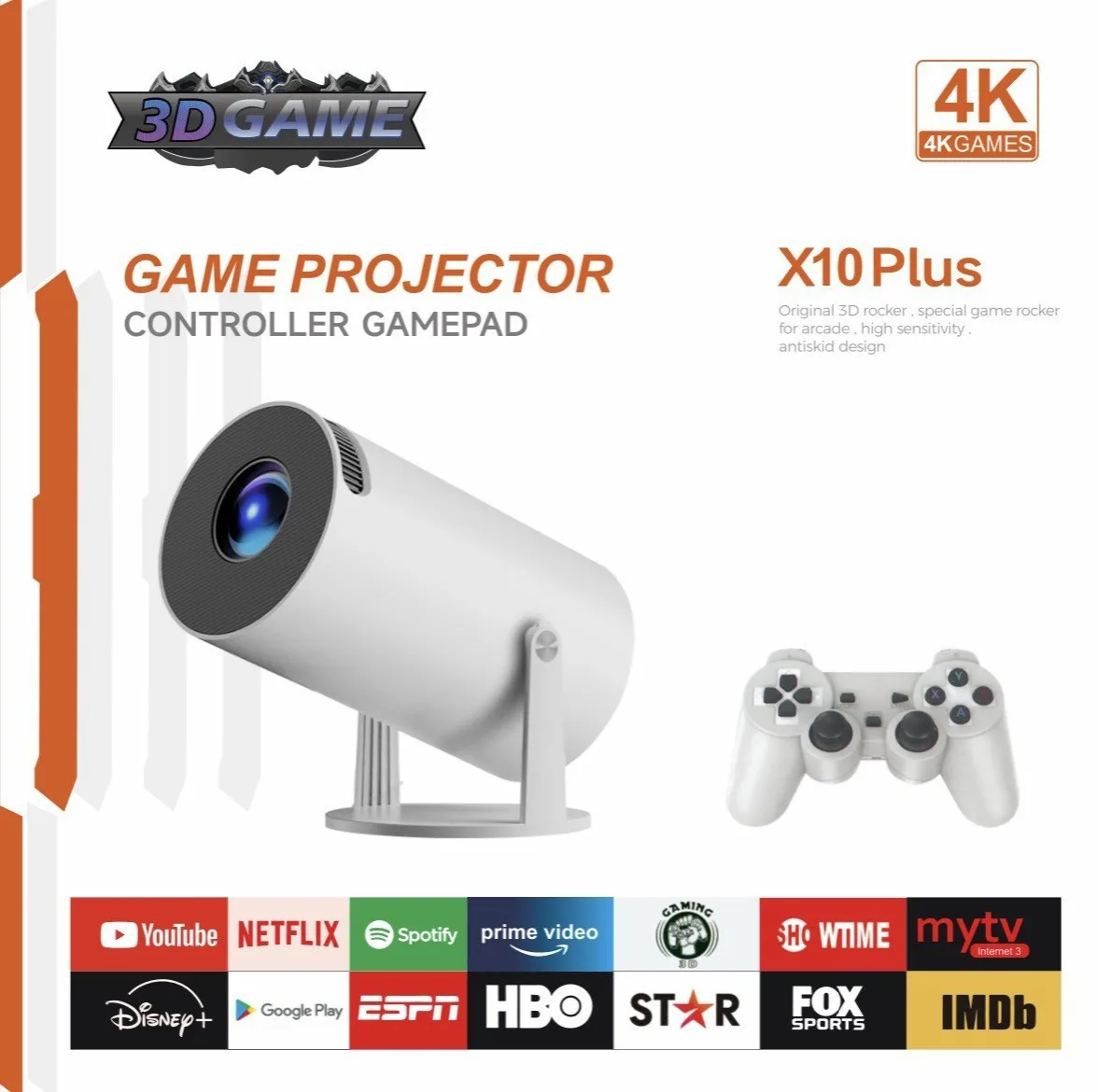 

-border игровой проектор HY300/X10/HY320/HCS350 mini 4K Android 11, игровая консоль высокой четкости