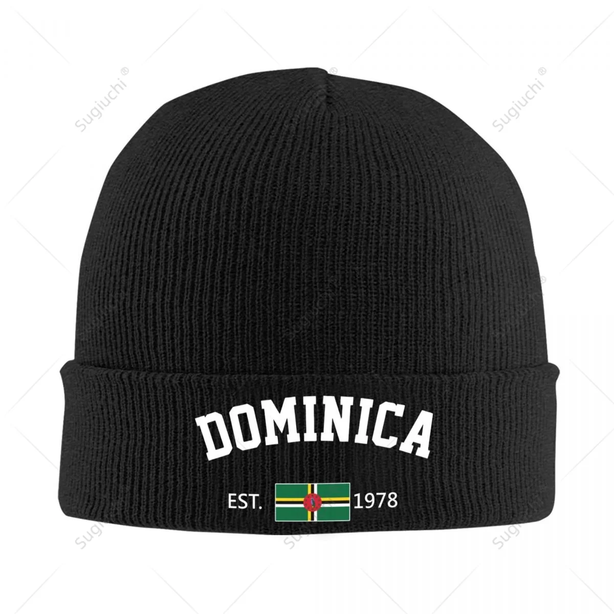 Knitted Hat Unisex Dominica EST.1978 Independence Day For Men Women Boys Winter Autumn Beanie Cap Warm Bonnet