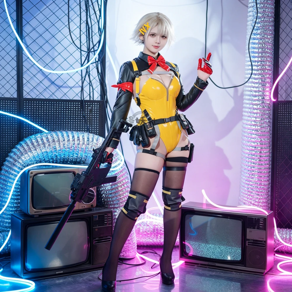 

Game Cosplay Series:Girls' Frontline 2: Exilium Vector Cosplay Costume Combat Bunny Shadow Women Jumpsuit Halloween Party