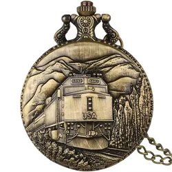 Railroad Approved Railway Regulation Standard Vintage Steampunk Train Pocket Watch with Chain for Men Gift