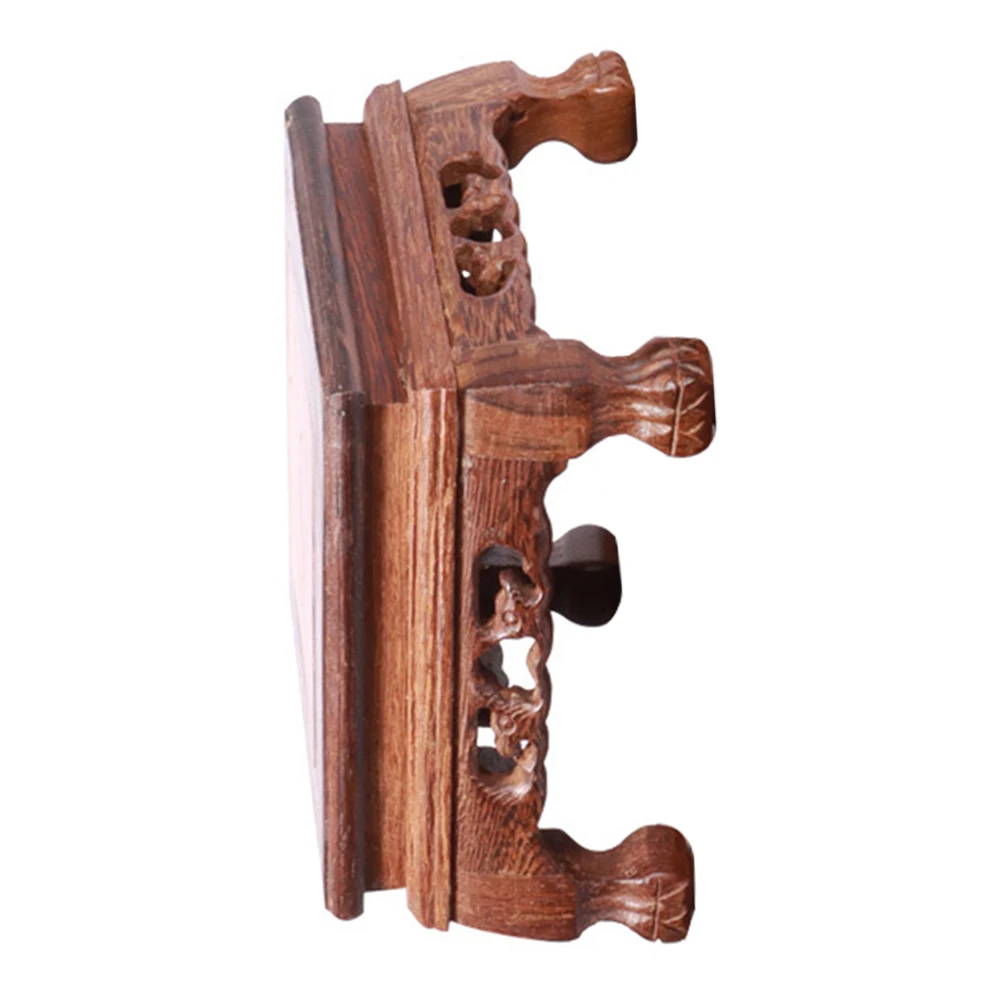 

Wooden Craft Shapes Square Display Stand Handicraft Vase Pedestal nament Base Tiger Figurine Wood Decoration Plant Stand Home