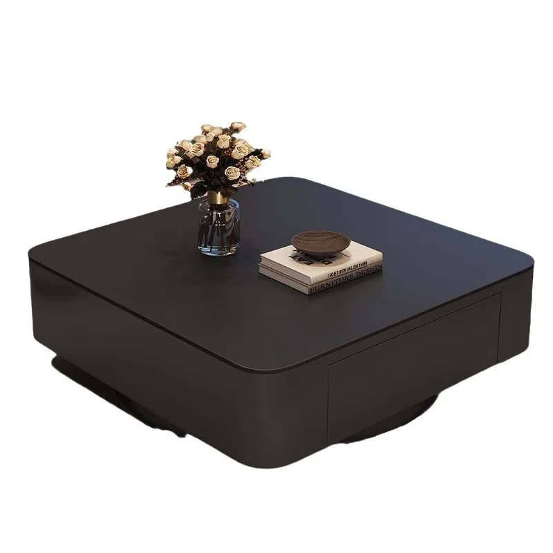

Italian light luxury square rock slab coffee table