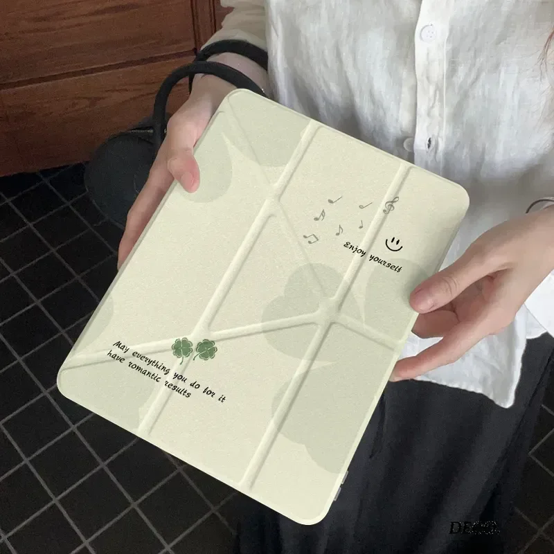 Korean Ins Style Clover 3+Y-fold Tablet Case For Samsung Galaxy Tab A8/A9/A11+FE LITE PLUS/Galaxy Tab S6 Lite/S7/S8/S9/S10+ FE