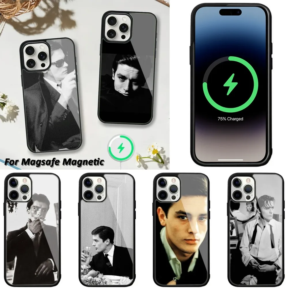 A-Alain D-Delon  Phone Case For iPhone 15,14,13,12,11 Pro Max Plus Cases Wireless Charging