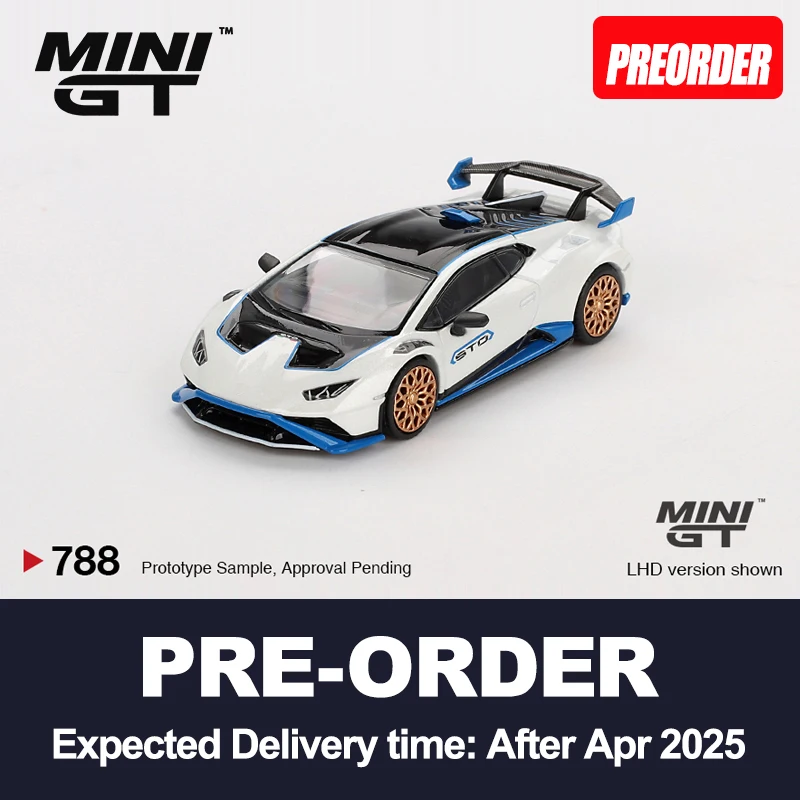 MINIGT 1:64 Huracan STO Bianco Asopo alloy car model 788