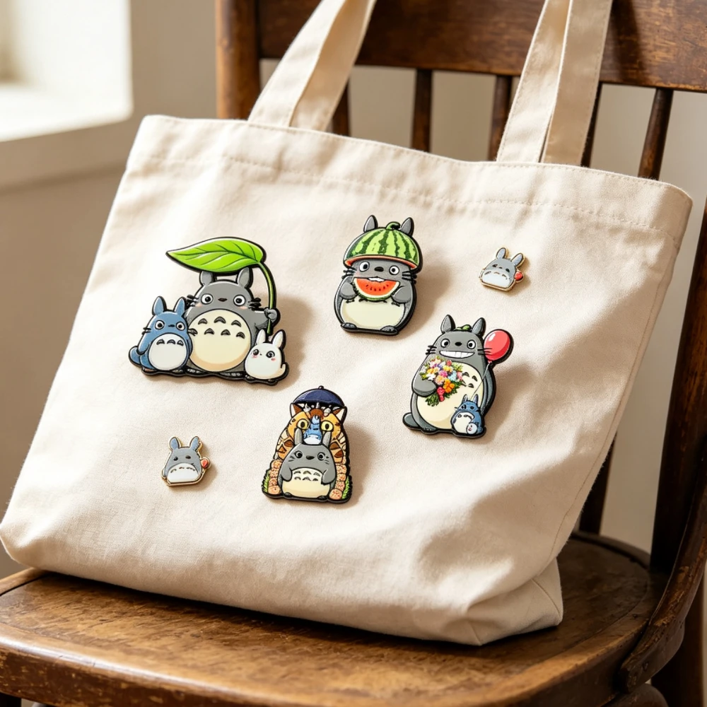 4pcs Anime Cartoon Cat Enamel Brooch Pins Wholesale Cute Forest Spirit Lapel Badges Fashion Accessory for Bag Clothing Collector