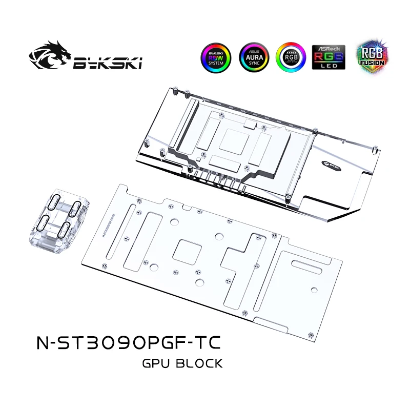 Bykski Water Block use for ZOTAC RTX 3080 / 3090 PGF AMP Extreme / Core Holo GPU Card/ Copper Radiator/ Active Backplate Cooling