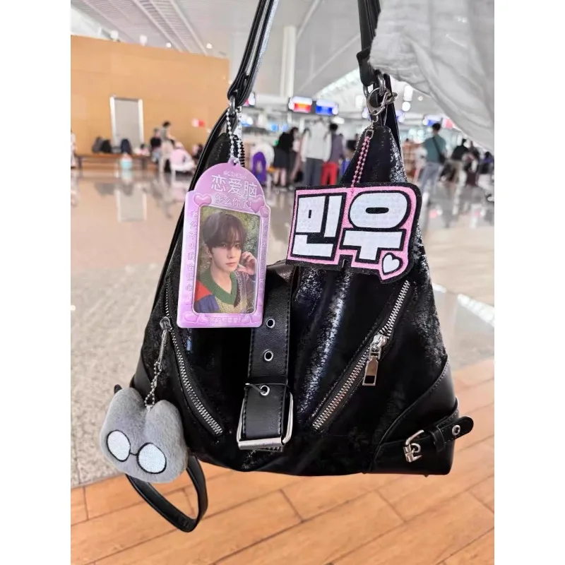 

Punk Motorcycle Style Backpack 2024 Niche Fashion Travel Bag Commuting Versatile College Student Single Shoulder Crossbody Bag