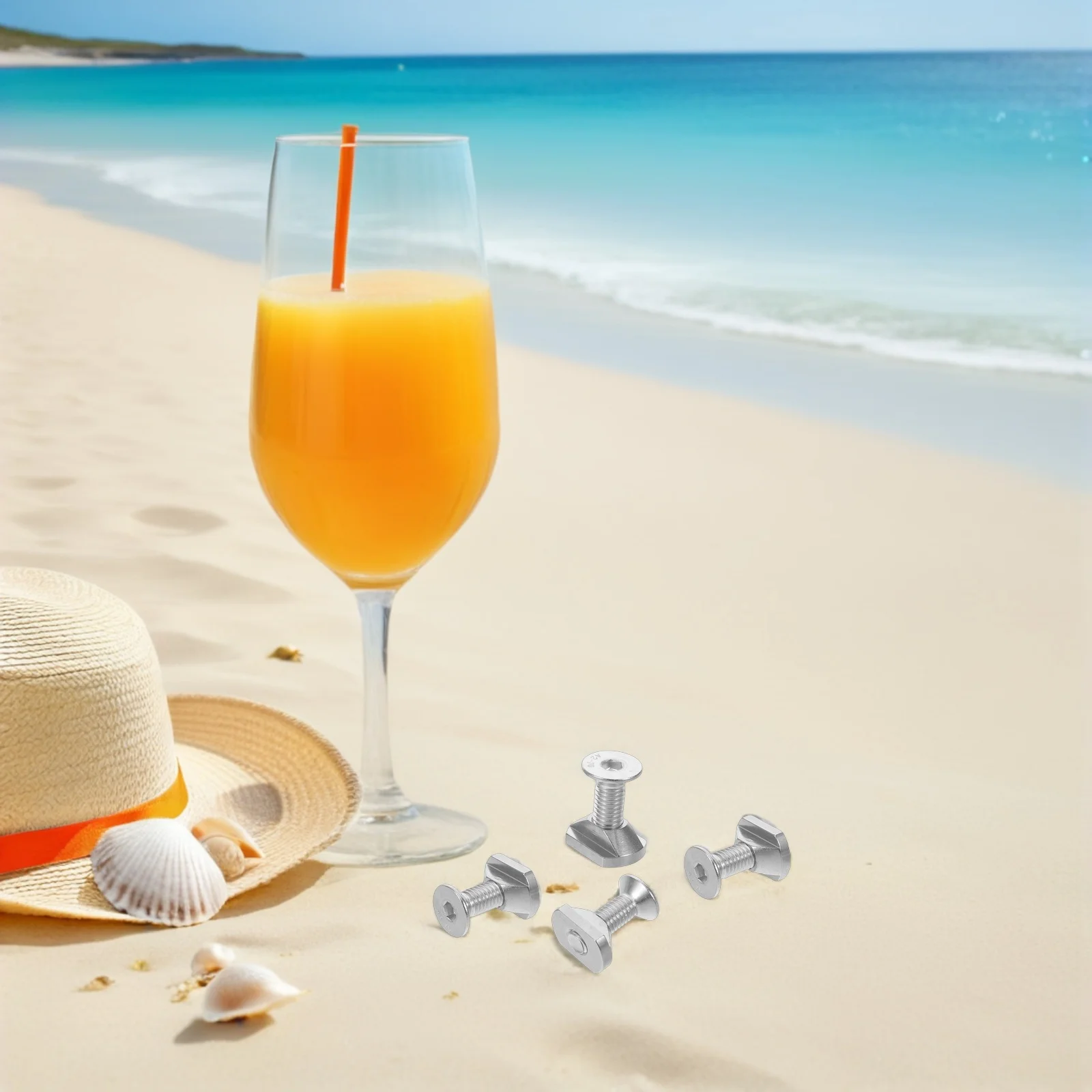 4 قطعة M8 Hydrofoil T-المكسرات الفولاذ المقاوم للصدأ انزلاق المكسرات ل لوح التزلج احباط المسارات الجناح احباط تصاعد مجموعة أدوات سوب Kiteboard #5