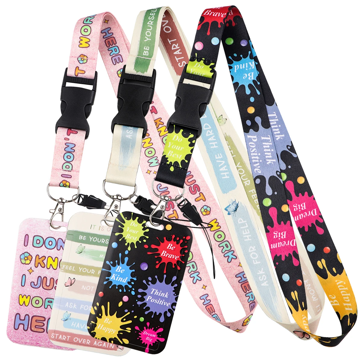 

Retro Graffiti Art Design Lanyard For Keys ID Credit Bank Card Cover Badge Holder Phone Charm Key Lanyard Keychain Accessories