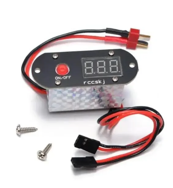 Rccskj 3-in-1 15A-20A UBEC Output voltage 4.8-9.6V stepless adjustable Step Down Switch Harness W/LED Voltage Meter