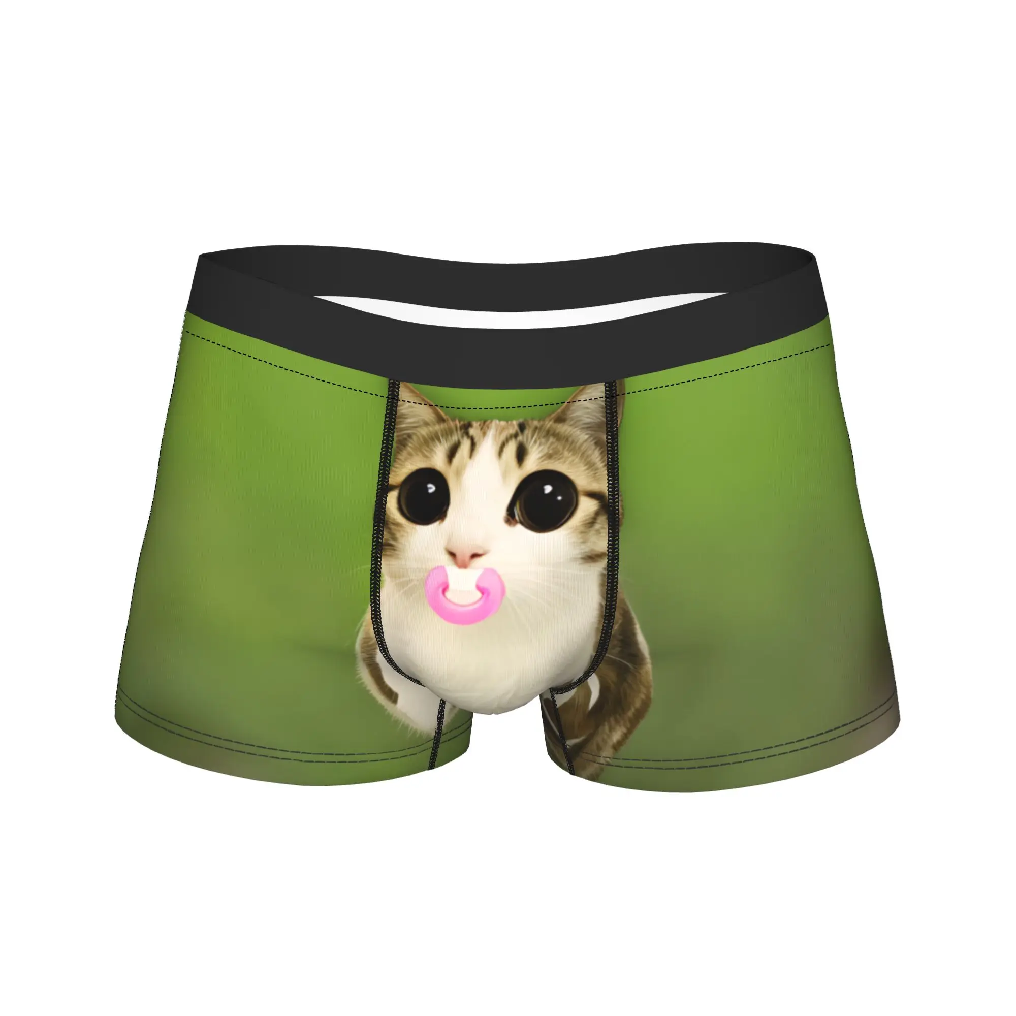 

Meowl Cat Owl Cute Animal Underwear Men Underpants Printed Elastic Boxershorts Trenky Boxer Brief Plus Size