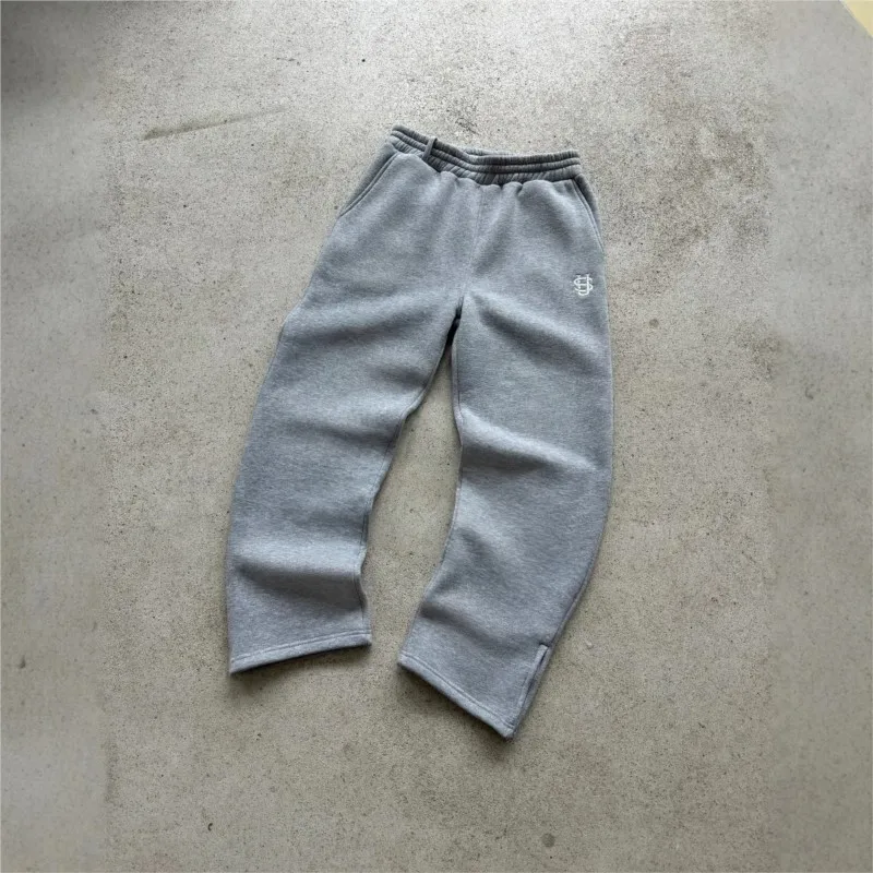 التطريز الرجال السراويل 2025 الخريف الشتاء الهيب هوب عادية تسلق ركض Sweatpants موضة جديدة Hombre واسعة الساق بنطلون للجنسين #2