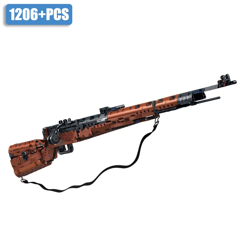 Image of NEUES MOC WW2 Militär-Serie 1206-teiliges Kar98k Gewehrmodell Baustein-Set Montage 98K Modell Bausteine Spielzeug für Erwachsene Geschenk