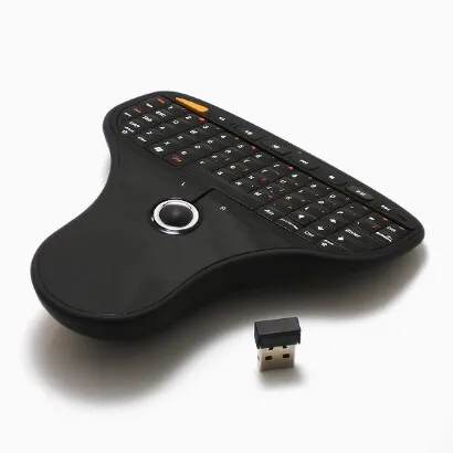 Custom2.4GHz Handheld Mini Keyboard with Trackball,Wireless Key-Mouse Combo Grip for PC Smart TV Box,Third-Party Portable Remote