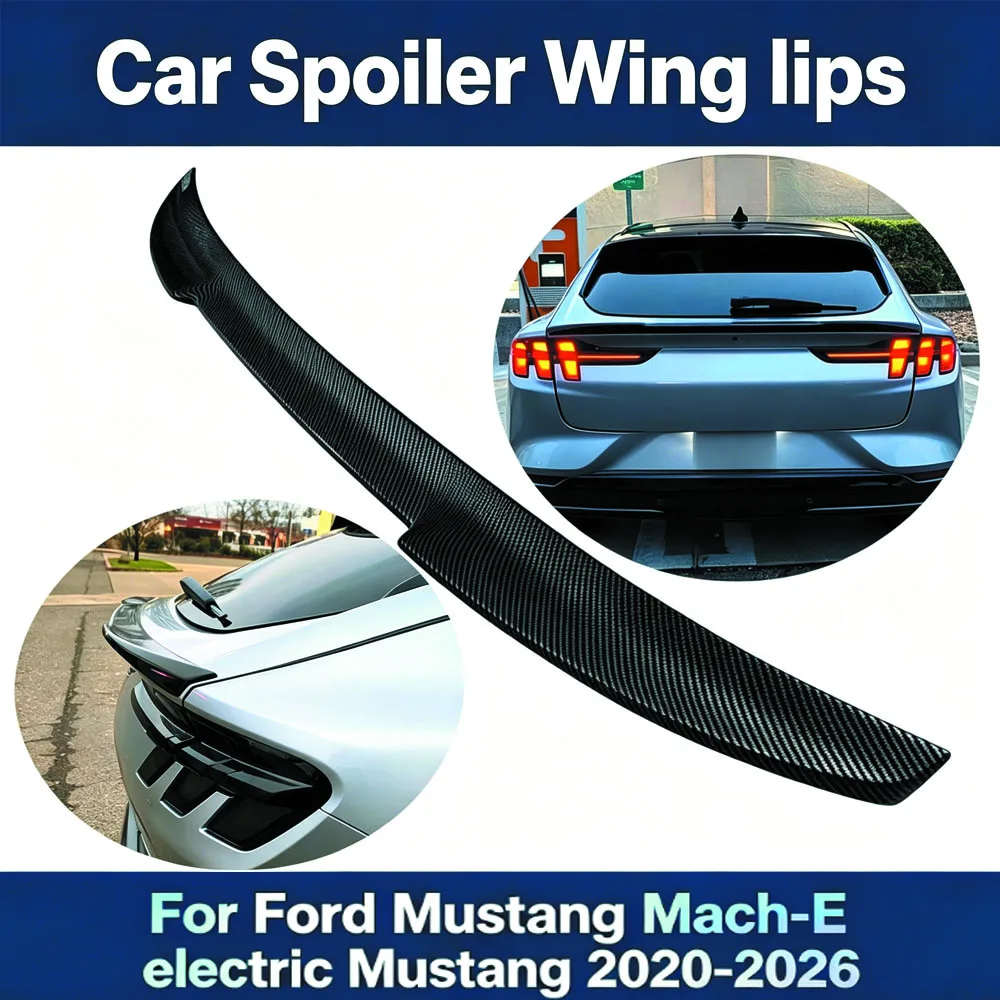 Car Spoiler Wing lips for Ford Mustang Mach-E electric Mustang 2020-2026 Rear Roof Trunk splitter Tail Fin Accessories Tuning
