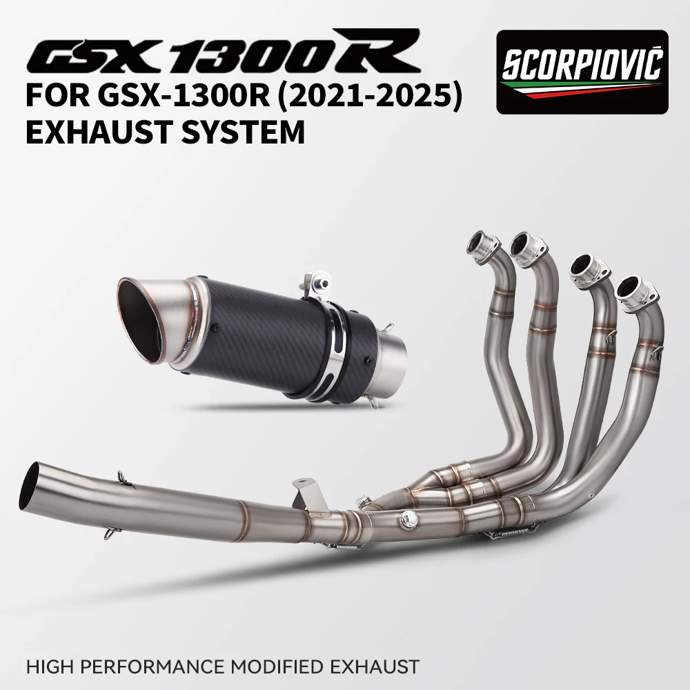Motorcycle performance full-section exhaust system complete set for Hayabusa GSX1300R GSX-1300 60mm 2021-2025 models)