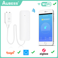 Aubess Tuya Wifi ZigBee Smart Home Water Sensor Leak Detector Flood Water Leakage Alarm Detector Works With Tuya Smart Life App