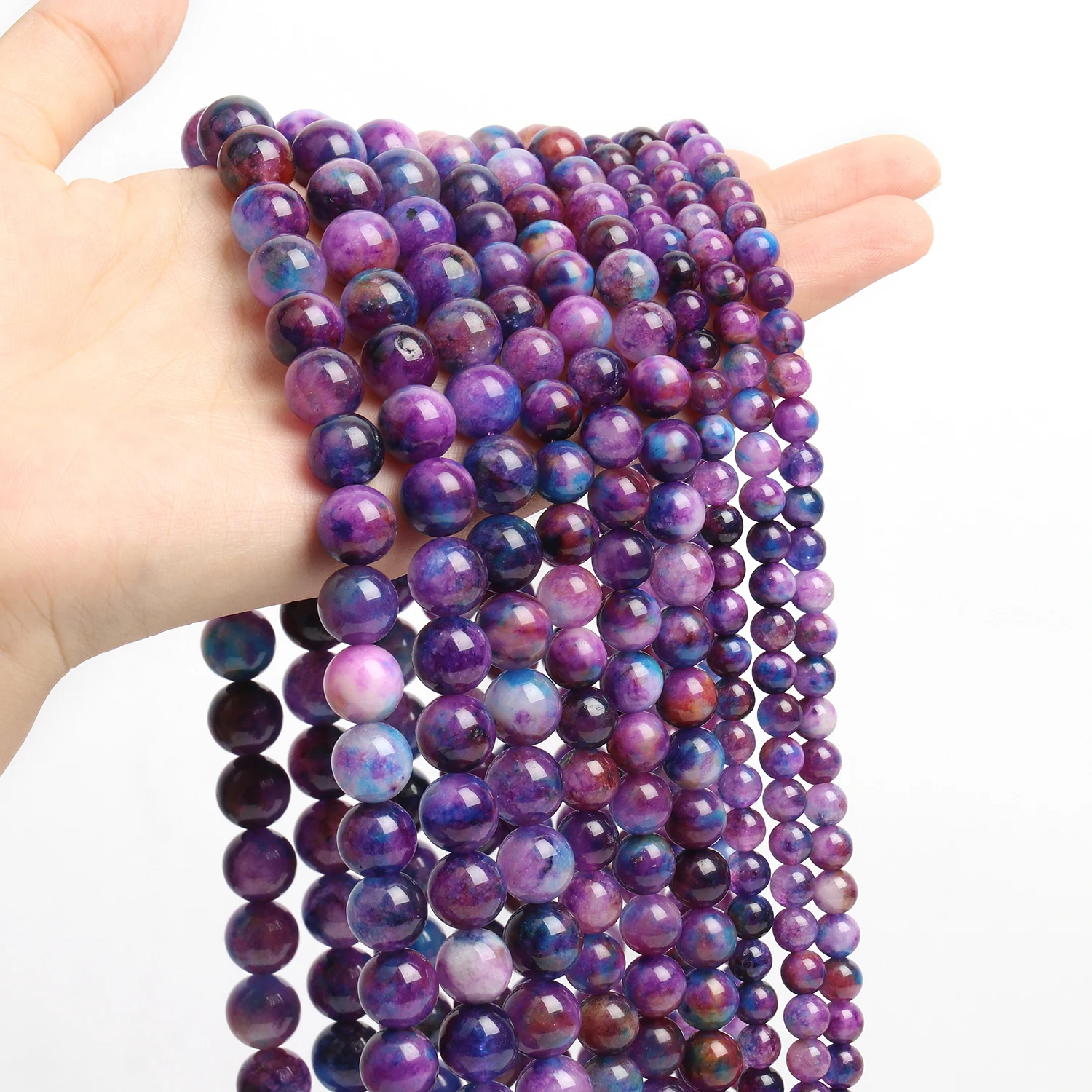 Natural Sugilite Stone Beads Round Loose Spacer Beads Charms Handmade Jewelry Making DIY Bracelet Necklace Accessory 6/8/10mm